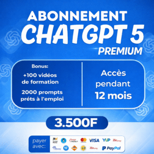 ABONNEMENT CHATGPT-5 PREMIUM – 12 MOIS
